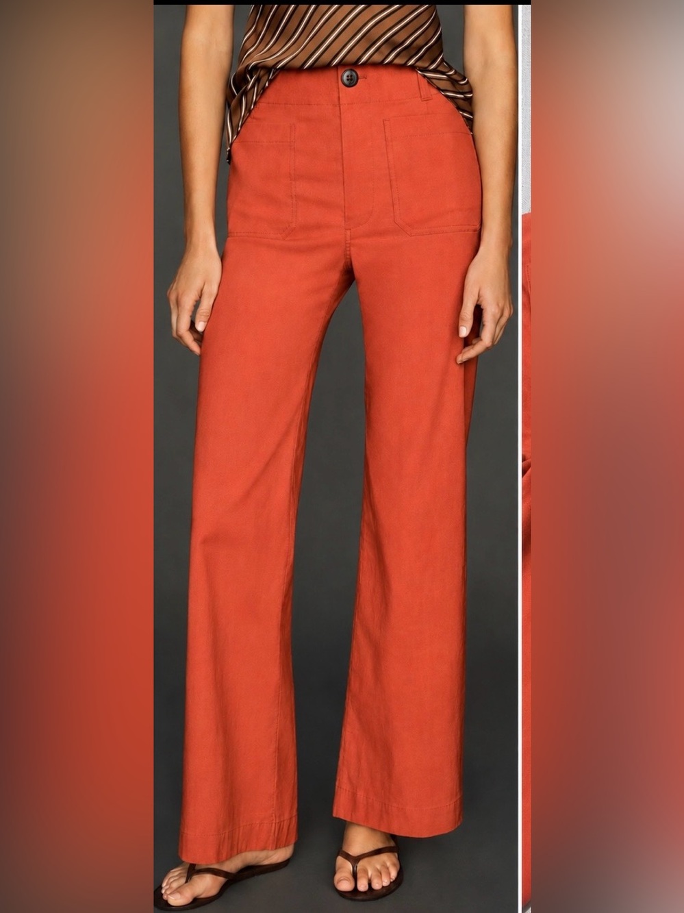 Anthropologie Maeve Wide-Leg Pants in Rust 29 Tall/Inseam Approx. 29.5 Inches